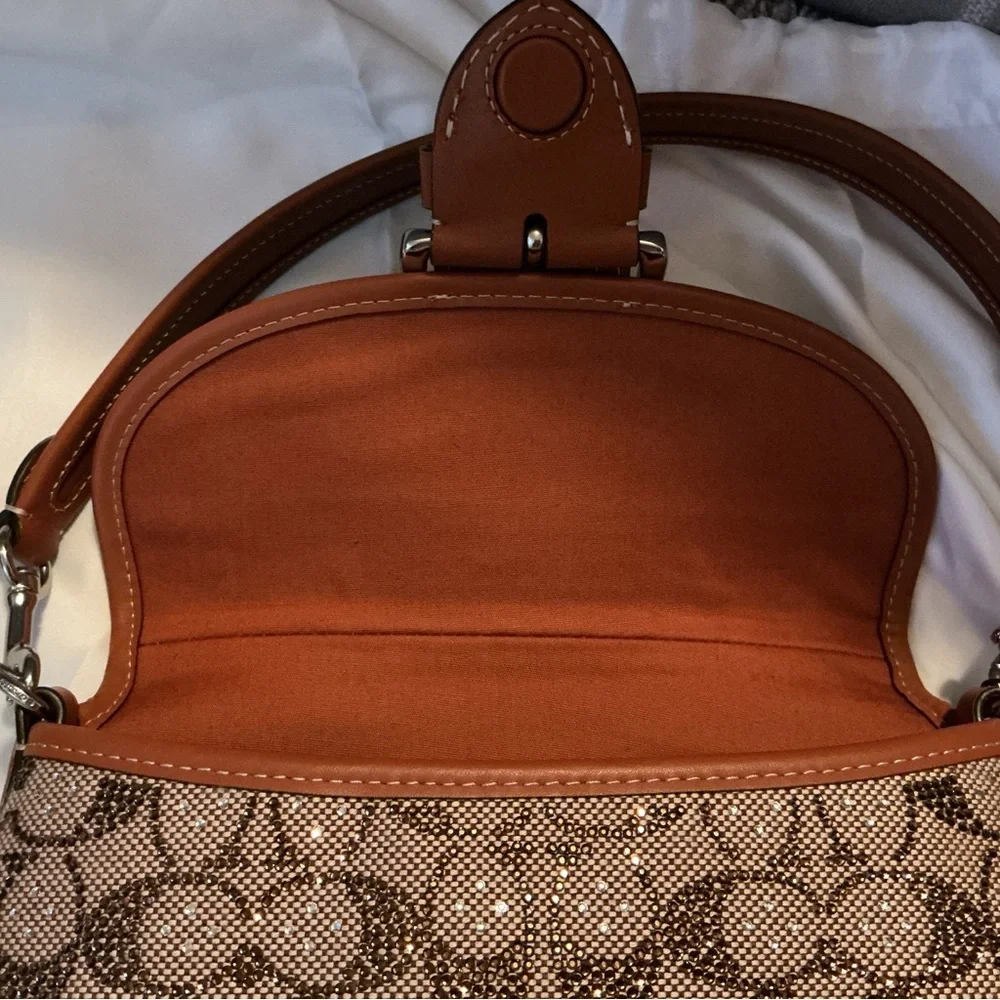 PRELOVED COACH CRYSTAL SOHO FLAP JAQUARD PLEASE READ AND LOOK AT ALL PHOTOS - Picture 5 of 16